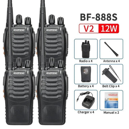 2/4PCS Baofeng BF - 888S V2 Walkie Talkie – Dual Band Portable Long Range UHF 400 - 470MHz Ham Two Way Radio with USB Charging for Hunting and Outdoor Activities - ZAMAR AUDIO SOLUTIONS