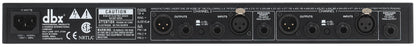 DBX 266XL compressor rear panel with balanced XLR and TRS inputs and outputs for professional signal chain connectivity