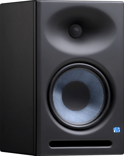 Eris E8 XT side view showing cabinet and front‑firing port.