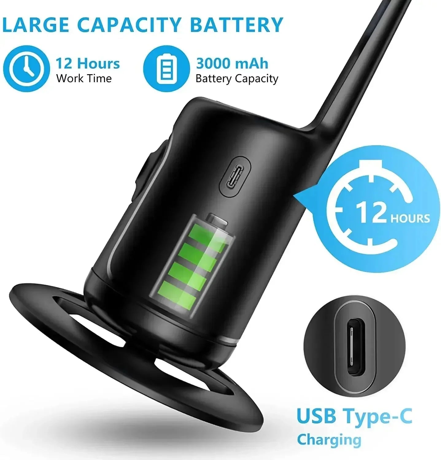 360° face tracking phone holder Kenya showing AI lens, clamp, neck, base, and 1/4-inch tripod mount