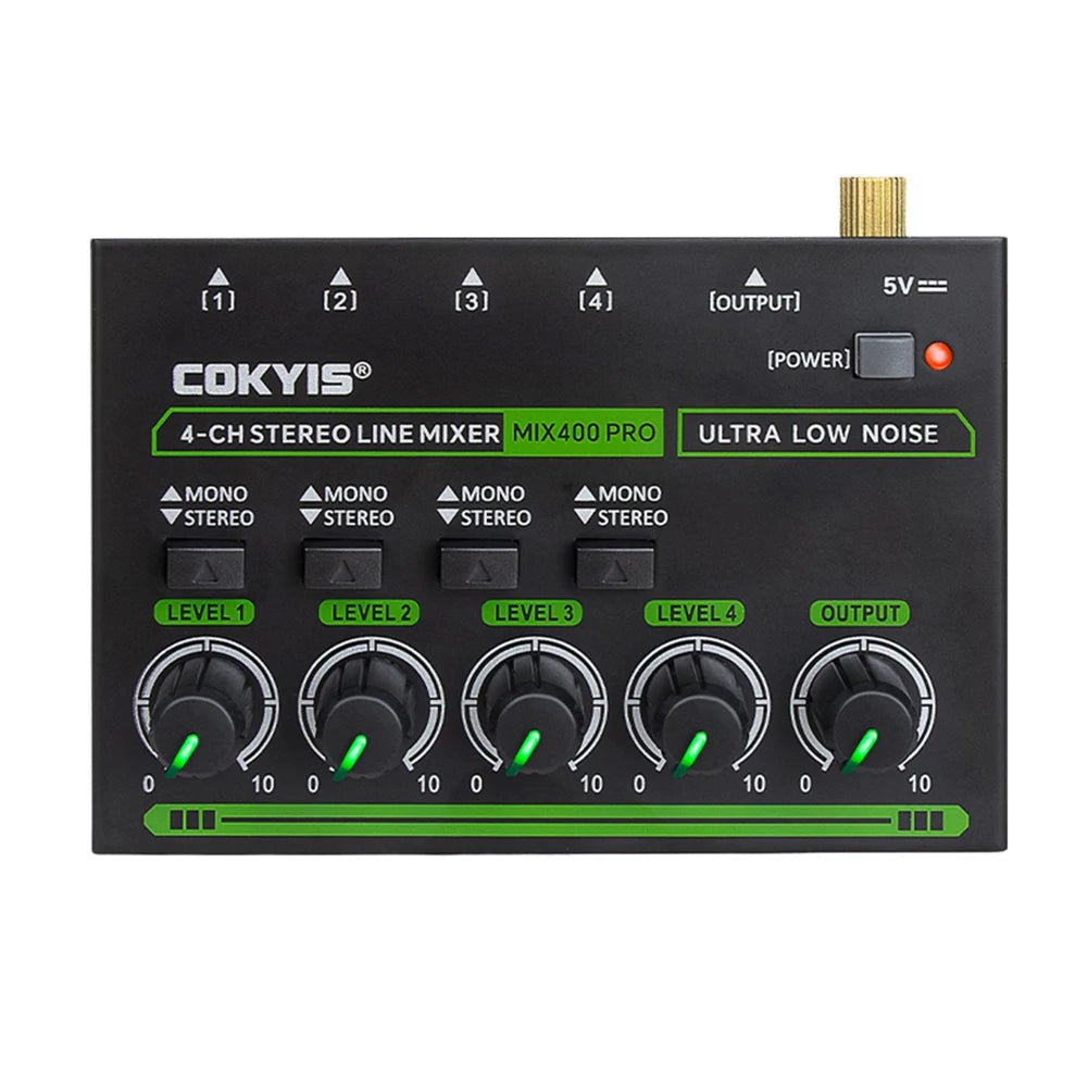 4 - Channel Mini Professional Sound Mixer with RGB Light Audios Mixer Mini Audio Mixer Line Mixer for Live Studio DJ Equipment - ZAMAR AUDIO SOLUTIONS