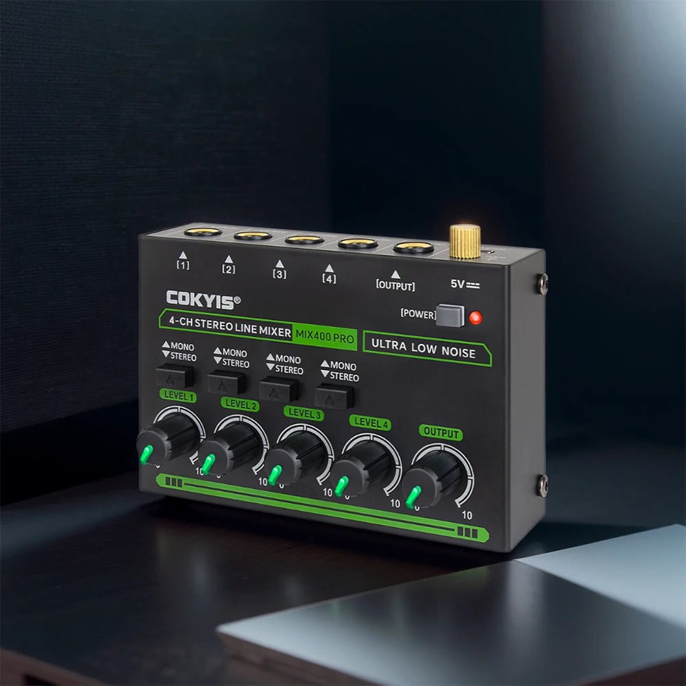 4 - Channel Mini Professional Sound Mixer with RGB Light Audios Mixer Mini Audio Mixer Line Mixer for Live Studio DJ Equipment - ZAMAR AUDIO SOLUTIONS