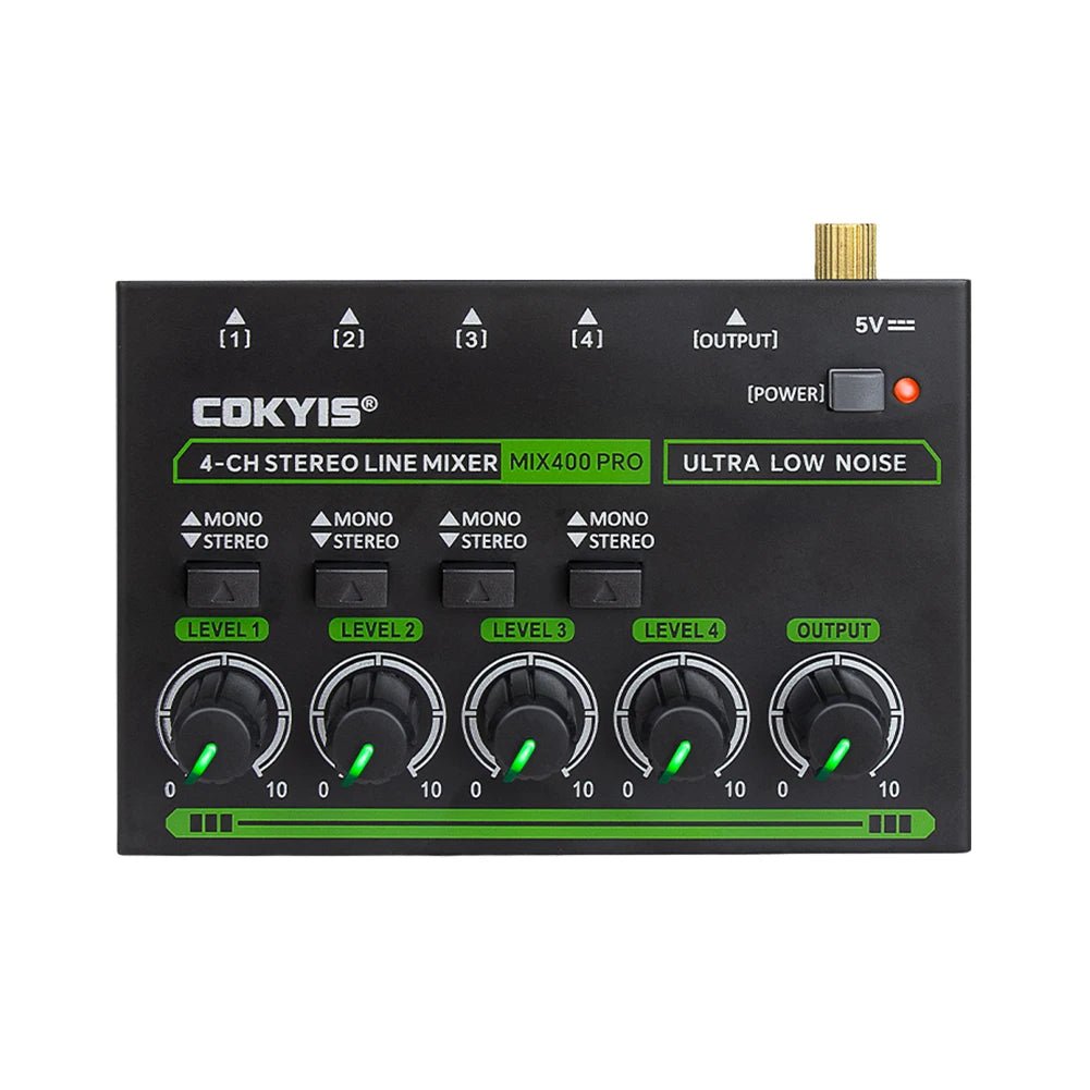4 - Channel Mini Professional Sound Mixer with RGB Light Audios Mixer Mini Audio Mixer Line Mixer for Live Studio DJ Equipment - ZAMAR AUDIO SOLUTIONS
