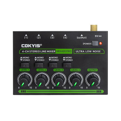 4 - Channel Mini Professional Sound Mixer with RGB Light Audios Mixer Mini Audio Mixer Line Mixer for Live Studio DJ Equipment - ZAMAR AUDIO SOLUTIONS