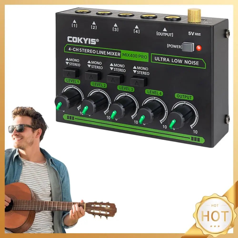 4 - Channel Mini Professional Sound Mixer with RGB Light Audios Mixer Mini Audio Mixer Line Mixer for Live Studio DJ Equipment - ZAMAR AUDIO SOLUTIONS