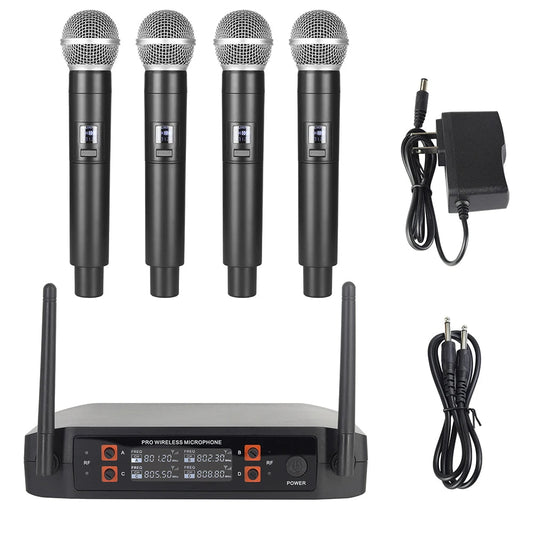 4 - Channel UHF Wireless Handheld Microphone System – Fixed Frequency Dynamic Mics for Karaoke, Weddings, Church & Live Performances - ZAMAR AUDIO SOLUTIONS