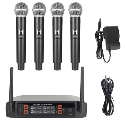 4-Channel UHF Wireless Handheld Microphone System – Fixed Frequency Dynamic Mics for Karaoke, Weddings, Church & Live Performances - ZAMAR AUDIO SOLUTIONS
