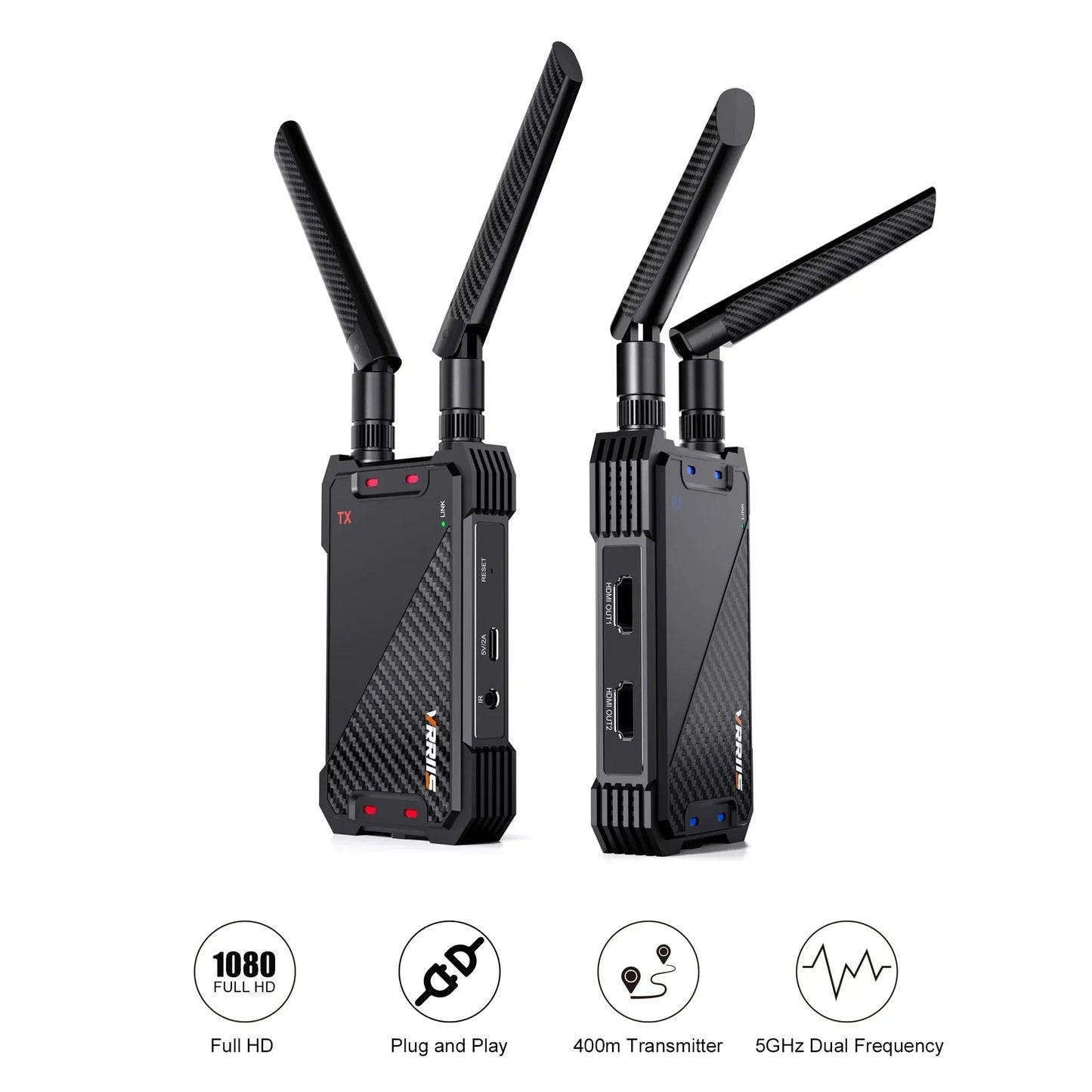 400M Wireless HDMI Extender Video Transmitter and Receiver – Plug & Play Dual Display for Laptop, PC, TV Box, Camera to TV, Projector - ZAMAR AUDIO SOLUTIONS