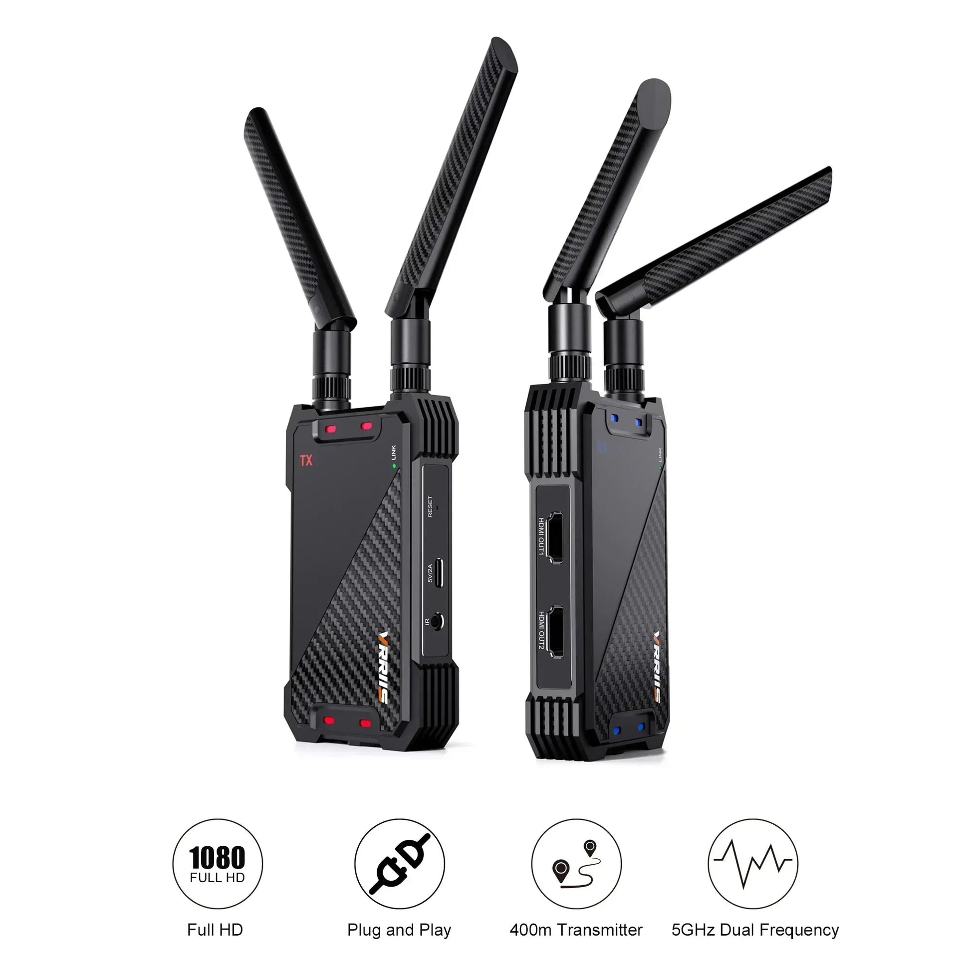 400M Wireless HDMI Extender Video Transmitter and Receiver – Plug & Play Dual Display for Laptop, PC, TV Box, Camera to TV, Projector - ZAMAR AUDIO SOLUTIONS