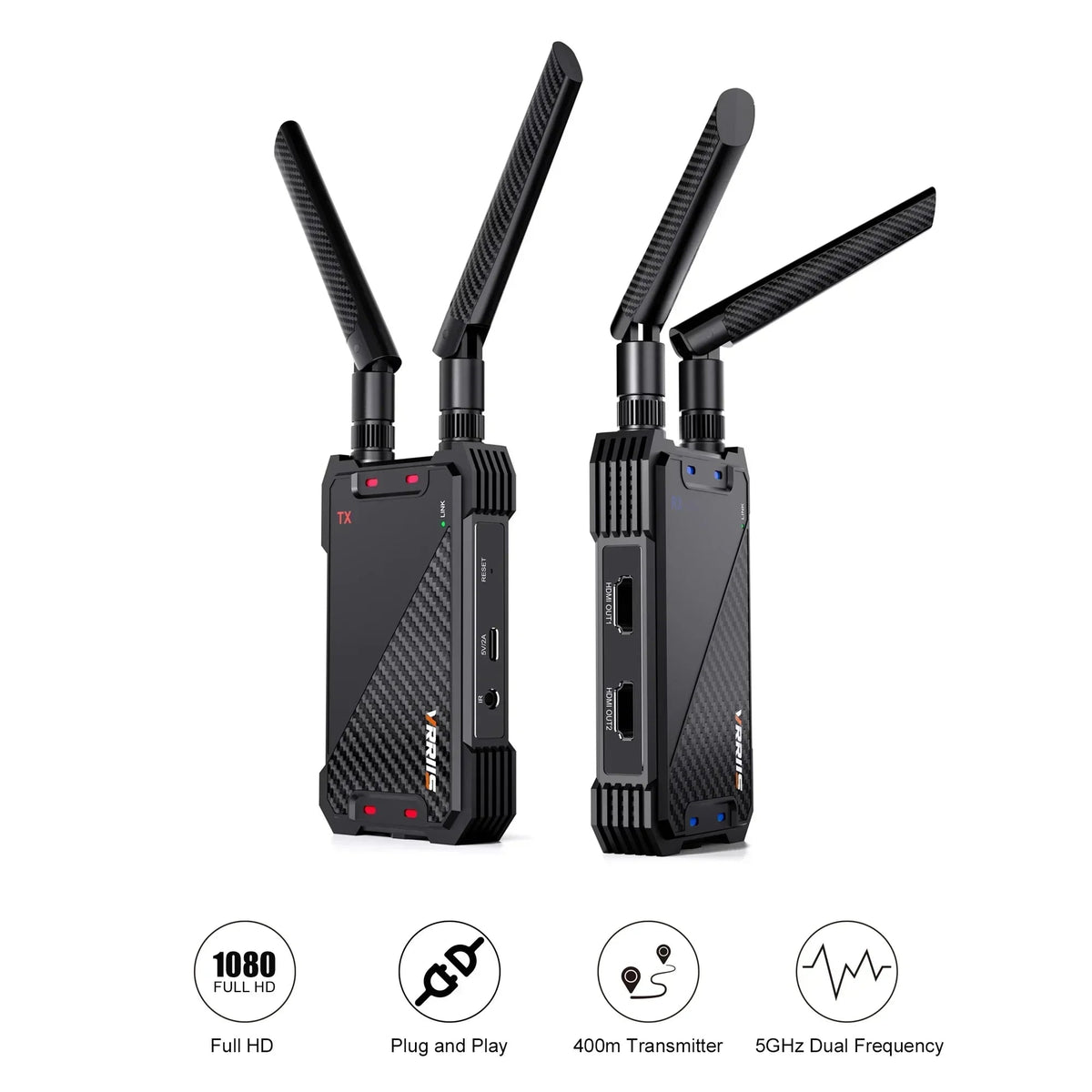 400M Wireless HDMI Extender Video Transmitter and Receiver – Plug & Play Dual Display for Laptop, PC, TV Box, Camera to TV, Projector - ZAMAR AUDIO SOLUTIONS