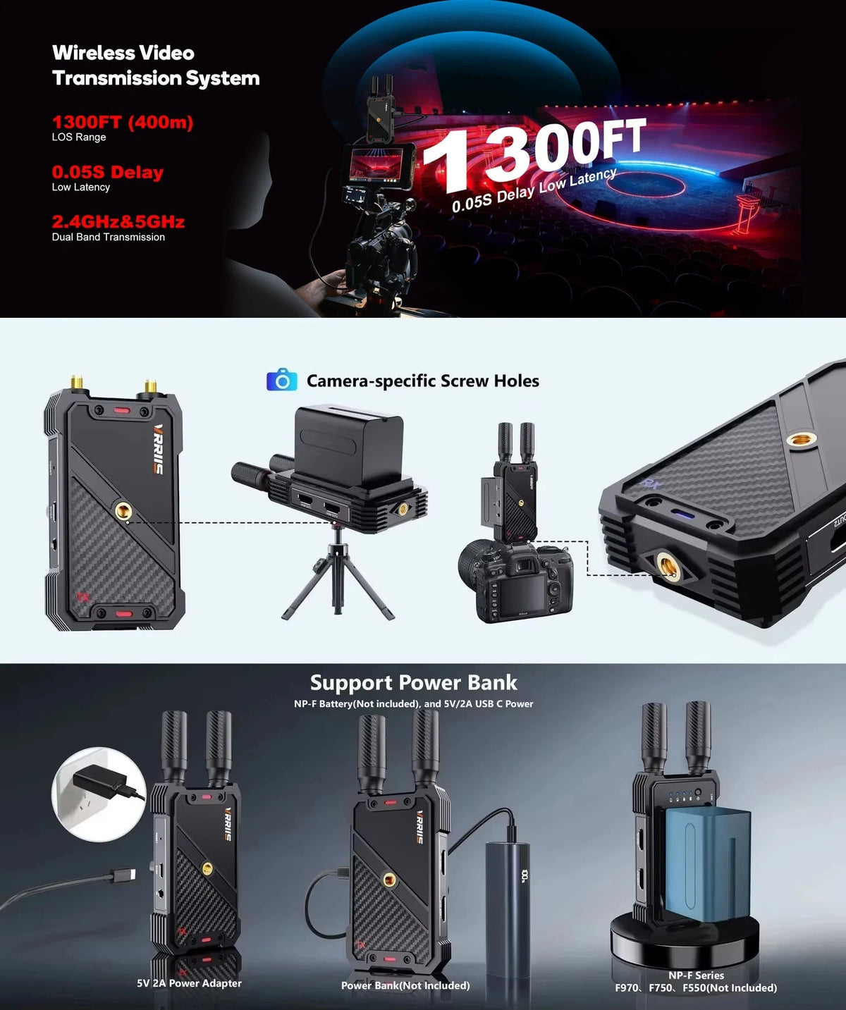400m Wireless WiFi HDMI Extender – Dual Display Transmitter and Receiver for Church, Camera Live Streaming, Battery-Supported - ZAMAR AUDIO SOLUTIONS