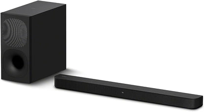 Sony HT-S400 2.1ch Soundbar with wireless subwoofer displayed in a modern living room setup.