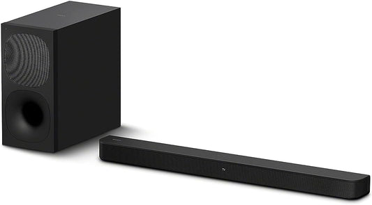 Sony HT-S400 2.1ch Soundbar with wireless subwoofer displayed in a modern living room setup.