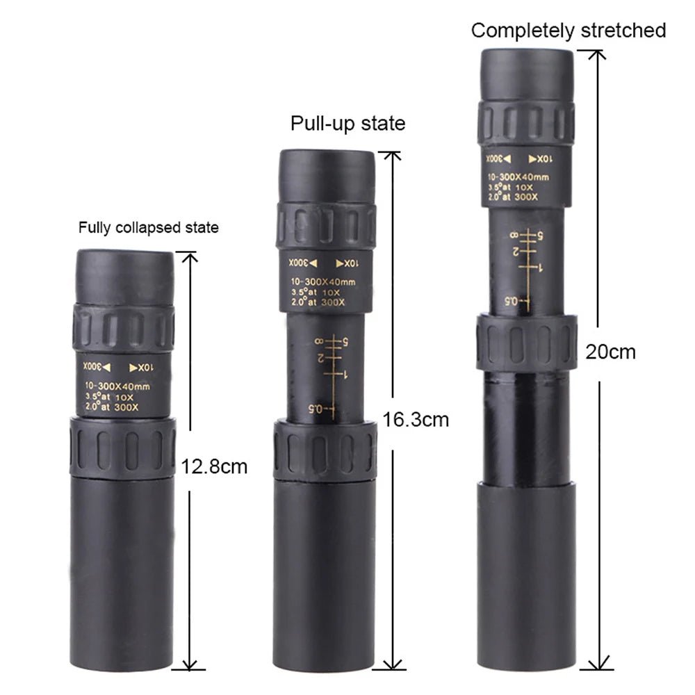 4K 10 - 300X40mm Monocular Telescope – Super Telephoto Zoom, Portable with Optional Tripod and Clip for Camping, Travel, Outdoor Activities - ZAMAR AUDIO SOLUTIONS