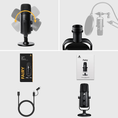 MAONO Fairy USB Microphone — Multi‑Pattern Condenser Mic (USB‑C/USB‑A)
