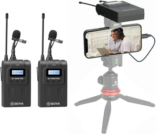 BOYA BY‑WM8 Pro‑K2 receiver front view — dual‑channel wireless mic Kenya