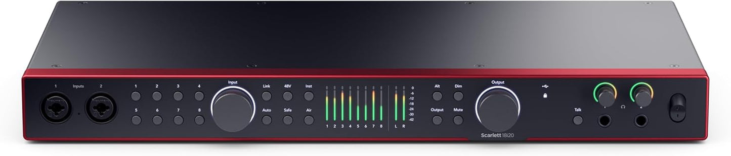 Focusrite Scarlett 18i20 4th Gen — 26‑in/26‑out USB Audio Interface