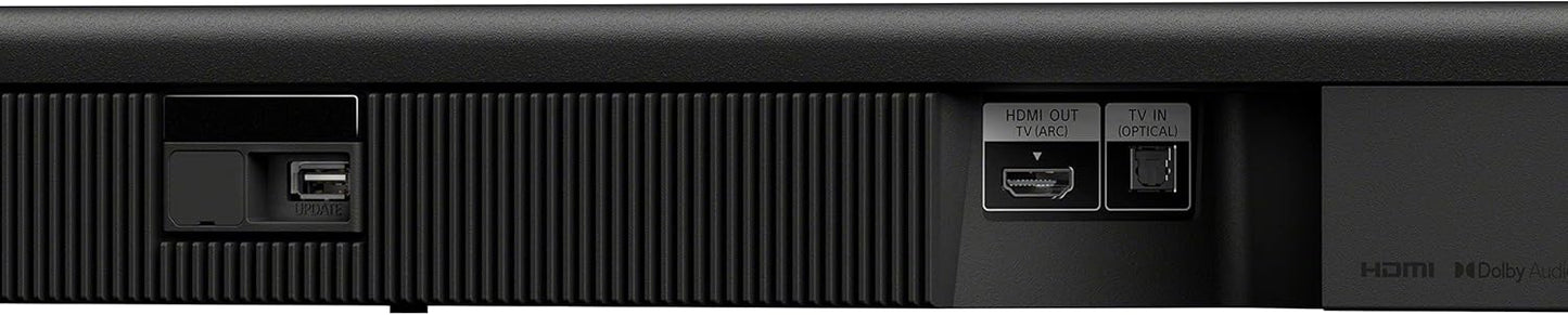 Close-up view of the Sony HT-S400 Soundbar control panel featuring HDMI ARC and Bluetooth connectivity options.