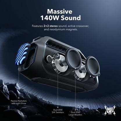 Soundcore Boom 2 Plus — 140W Outdoor Bass Bluetooth Speaker, Nairobi Delivery