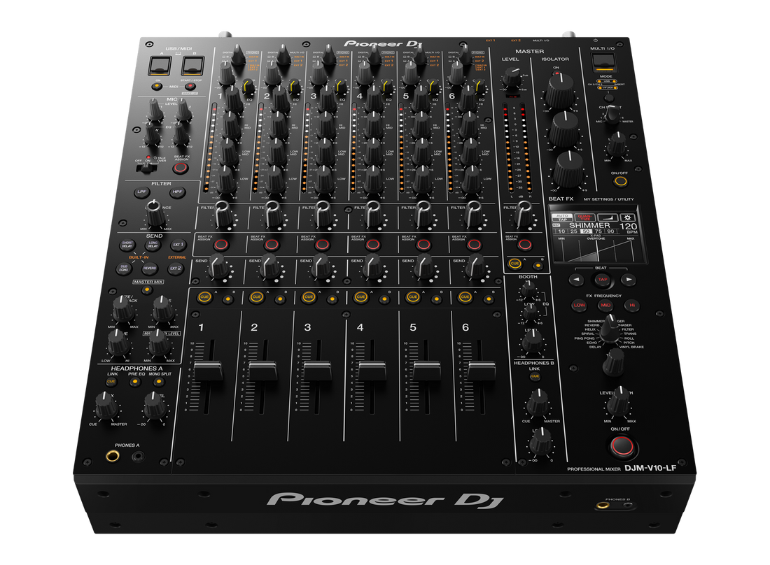 Pioneer DJM‑V10‑LF — 6‑Channel Professional Mixer with Long Faders