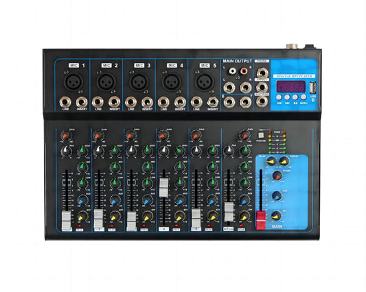 F7‑USB 7‑channel mixer with USB, Bluetooth, and built‑in effects — Kenya