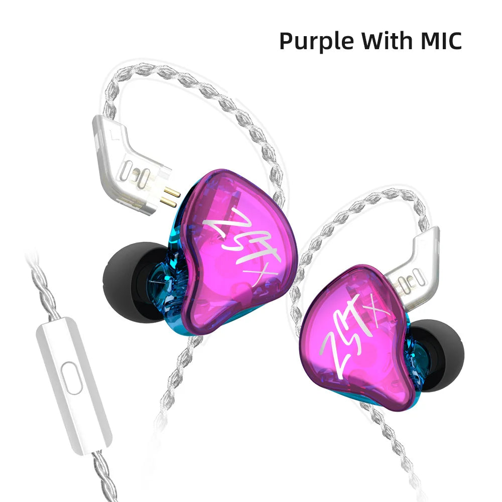 KZ ZST X Hybrid In‑Ear Earphones (Hanging / Ear‑Hook Style)