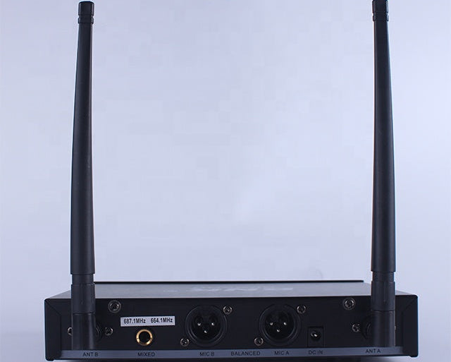 BNK BK8200 Dual‑Channel UHF Wireless Microphone System — 2 Handheld Mics, LCD Receiver & Long‑Range Transmission