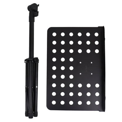 Adjustable Sheet Music Stand — Folding Metal Tripod Stand with Perforated Desk