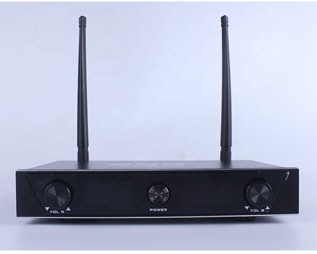BNK BK8200 Dual‑Channel UHF Wireless Microphone System — 2 Handheld Mics, LCD Receiver & Long‑Range Transmission
