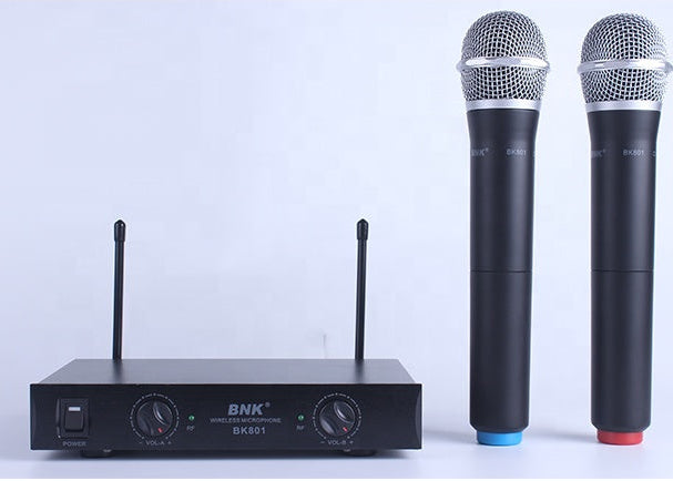 BNK BK801 — Dual Wireless Microphone System (2 Handheld, Stage & Church)