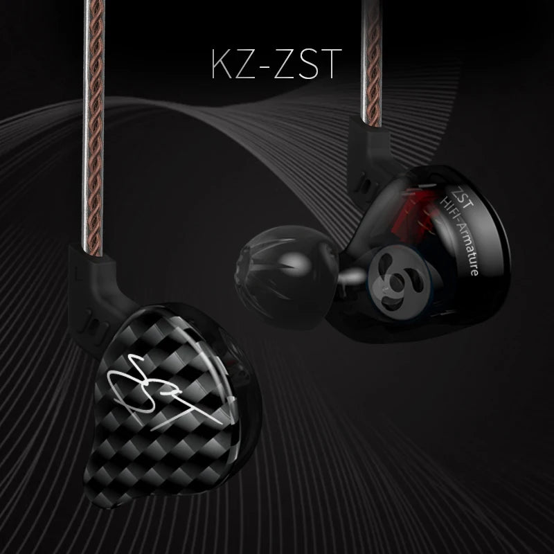 KZ ZST X Hybrid In‑Ear Earphones (Hanging / Ear‑Hook Style)