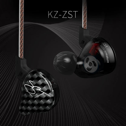 KZ ZST X Hybrid In‑Ear Earphones (Hanging / Ear‑Hook Style)