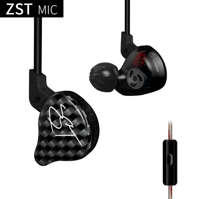 KZ ZST X Hybrid In‑Ear Earphones (Hanging / Ear‑Hook Style)