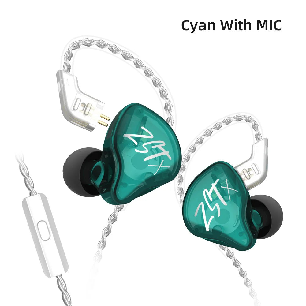KZ ZST X Hybrid In‑Ear Earphones (Hanging / Ear‑Hook Style)