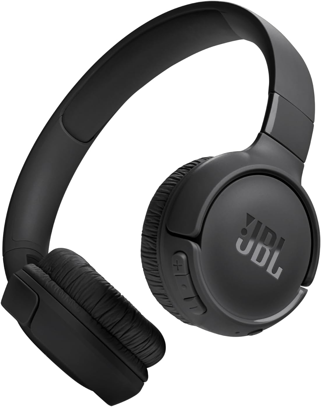 JBL Tune 520BT wireless on-ear headphones in denim blue, foldable with cushioned ear cups against a white background.