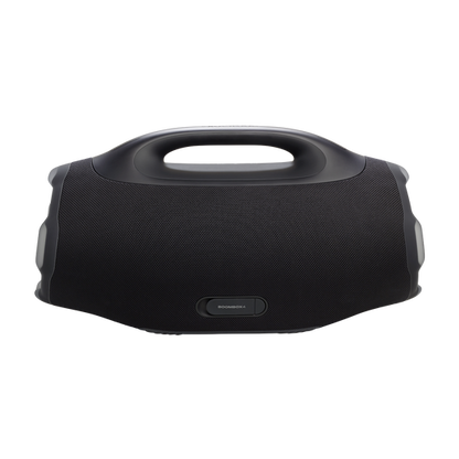 Rear panel of JBL Boombox 4 showing USB‑C charging port and connectivity labels.