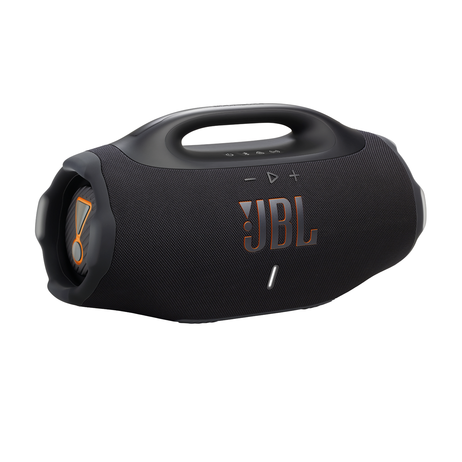 JBL Boombox 4 front view showing driver array and JBL logo.