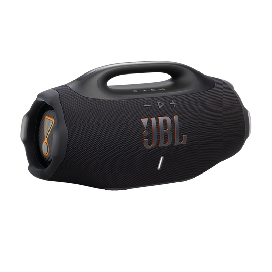 JBL Boombox 4 front view showing driver array and JBL logo.