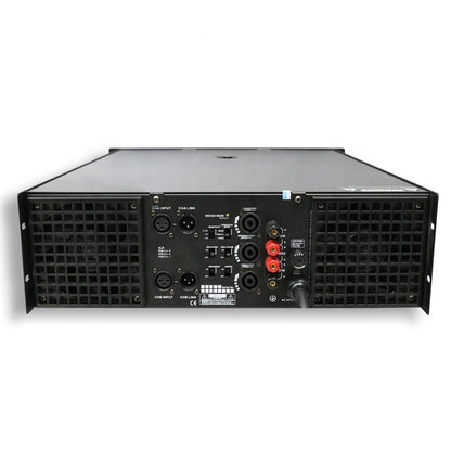 Lab Gruppen MX8800 rear panel showing XLR inputs, outputs and IEC power inlet.