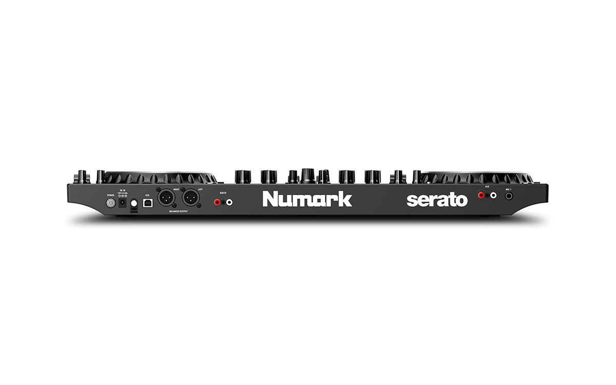 Numark DJ controller with Serato branding on a white background