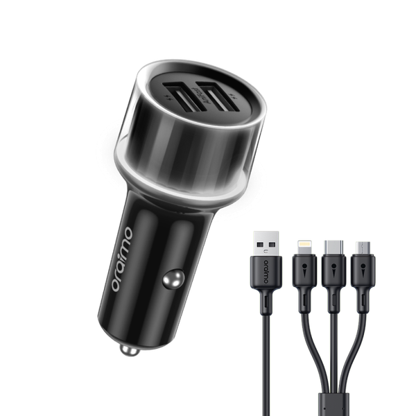 Oraimo Highway 15 OCC‑1152D + X93 15.5W dual‑USB car charger — Kenya