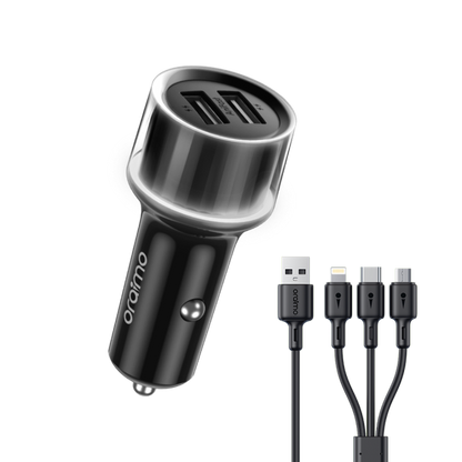 Oraimo Highway 15 OCC‑1152D + X93 15.5W dual‑USB car charger — Kenya