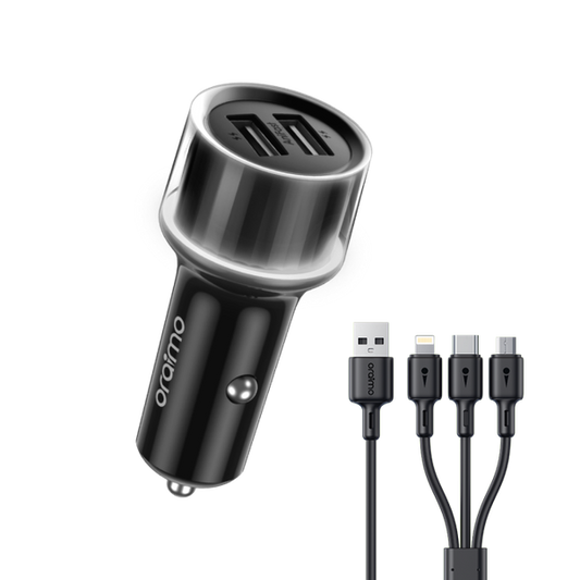 Oraimo Highway 15 OCC‑1152D + X93 15.5W dual‑USB car charger — Kenya