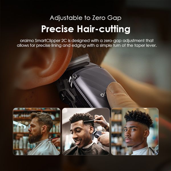 Oraimo SmartClipper 2C OPC‑CL30C — Professional Cordless Hair Clipper, 2000mAh, Zero‑Gap Blade, 4 Guide Combs, Nairobi Delivery