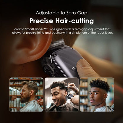 Oraimo SmartClipper 2C OPC‑CL30C — Professional Cordless Hair Clipper, 2000mAh, Zero‑Gap Blade, 4 Guide Combs, Nairobi Delivery
