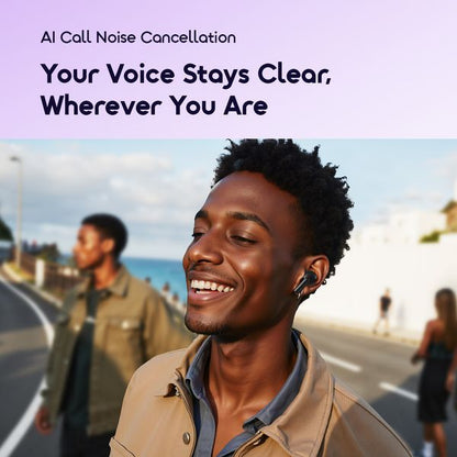 SpaceBuds Lite worn in‑ear showing ergonomic fit.