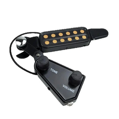 Transducer Soundhole Pickup with Tone and Volume Controller — 12‑Hole Magnetic Acoustic Guitar Pickup