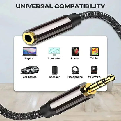 3.5mm AUX Stereo Audio Extension Cable – Male to Female Headphone Jack in Kenya (15–25 Days Delivery)