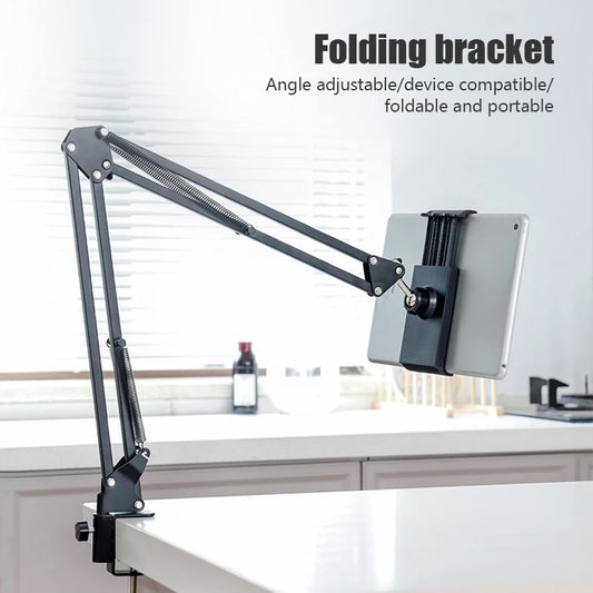 360 Degree Long-Arm Tablet and Phone Holder Stand