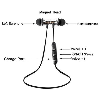 XT11 Sports Magnetic Bluetooth Earphones – Wireless Neckband with Kenya Delivery (15–25 Days)